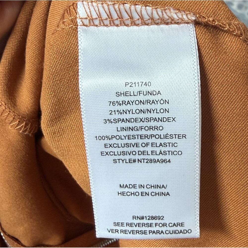 Madden NYC Top XL Rust Brown Corset Bustier Front Zip Puff  Short Sleeve Smocked - Picture 8 of 10